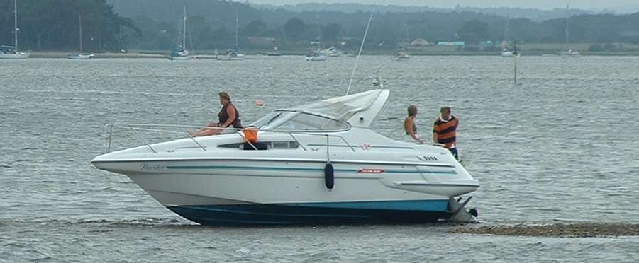 Motor Boat on Sandbank