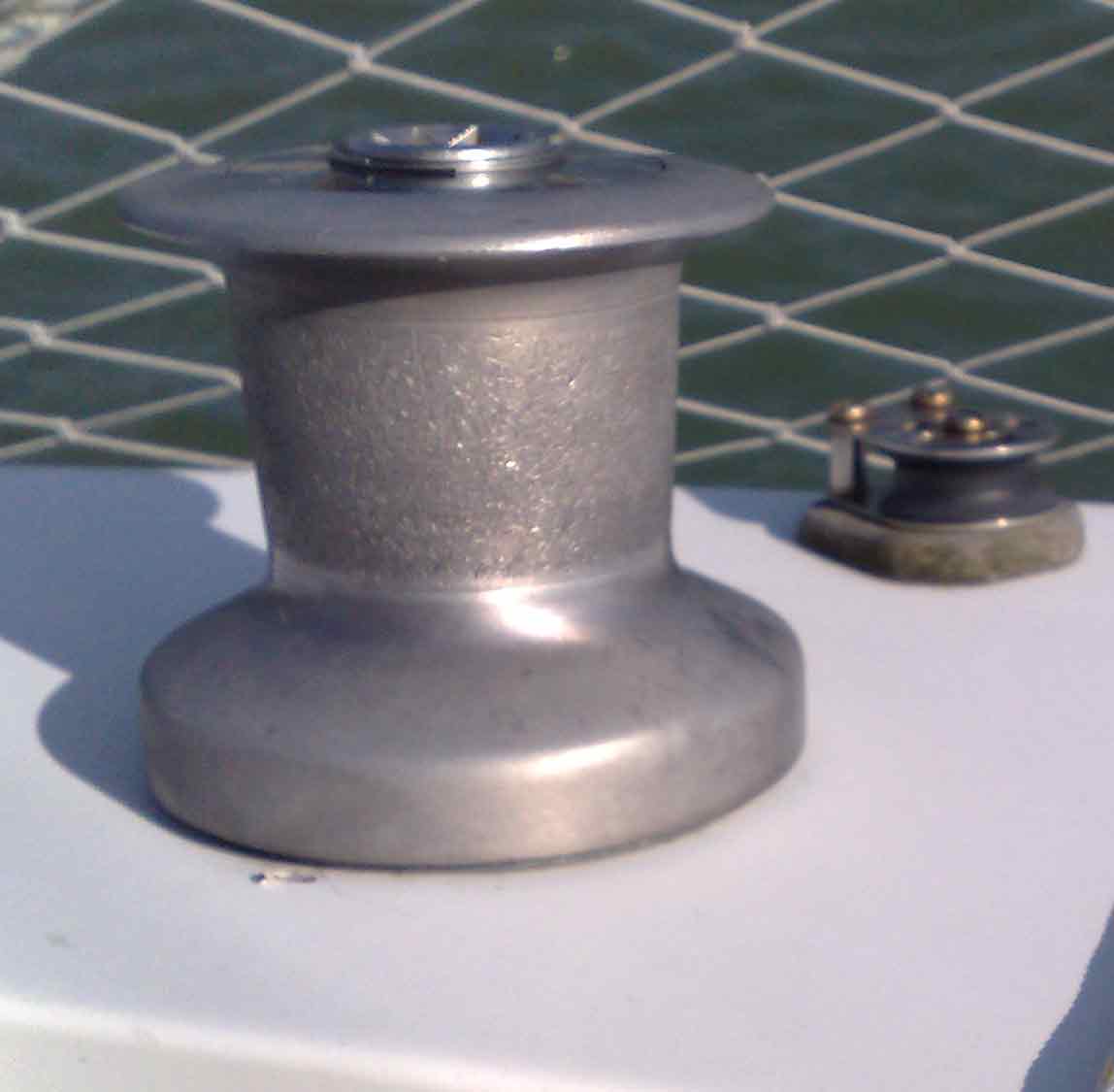 Spinnaker winch and turning block